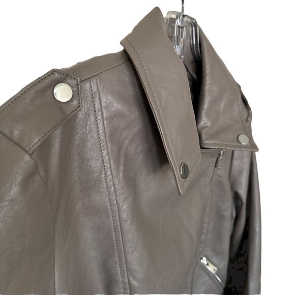 Faux Leather Jacket Gray Women’s Size M Zippers Rori Gilmore - Picture 7 of 12